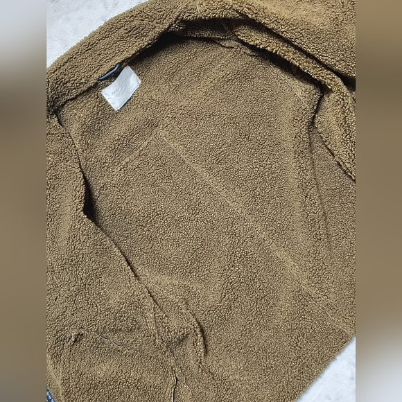 ZARA $170 Textured Shearling Moto Jacket Women's XS (Runs Large) Brown & Black - Picture 9 of 10